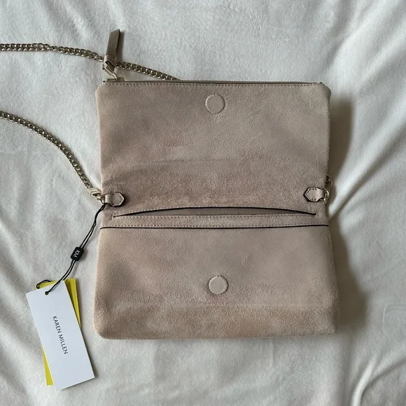 NEW ⭐️Karen Millen suede clutch or crossbody - Picture 5 of 7